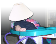 Nathan wearing a lampshade