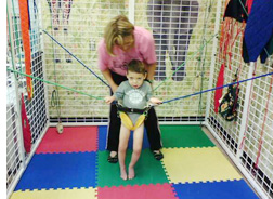 Nathan works in the cage on balance and standing